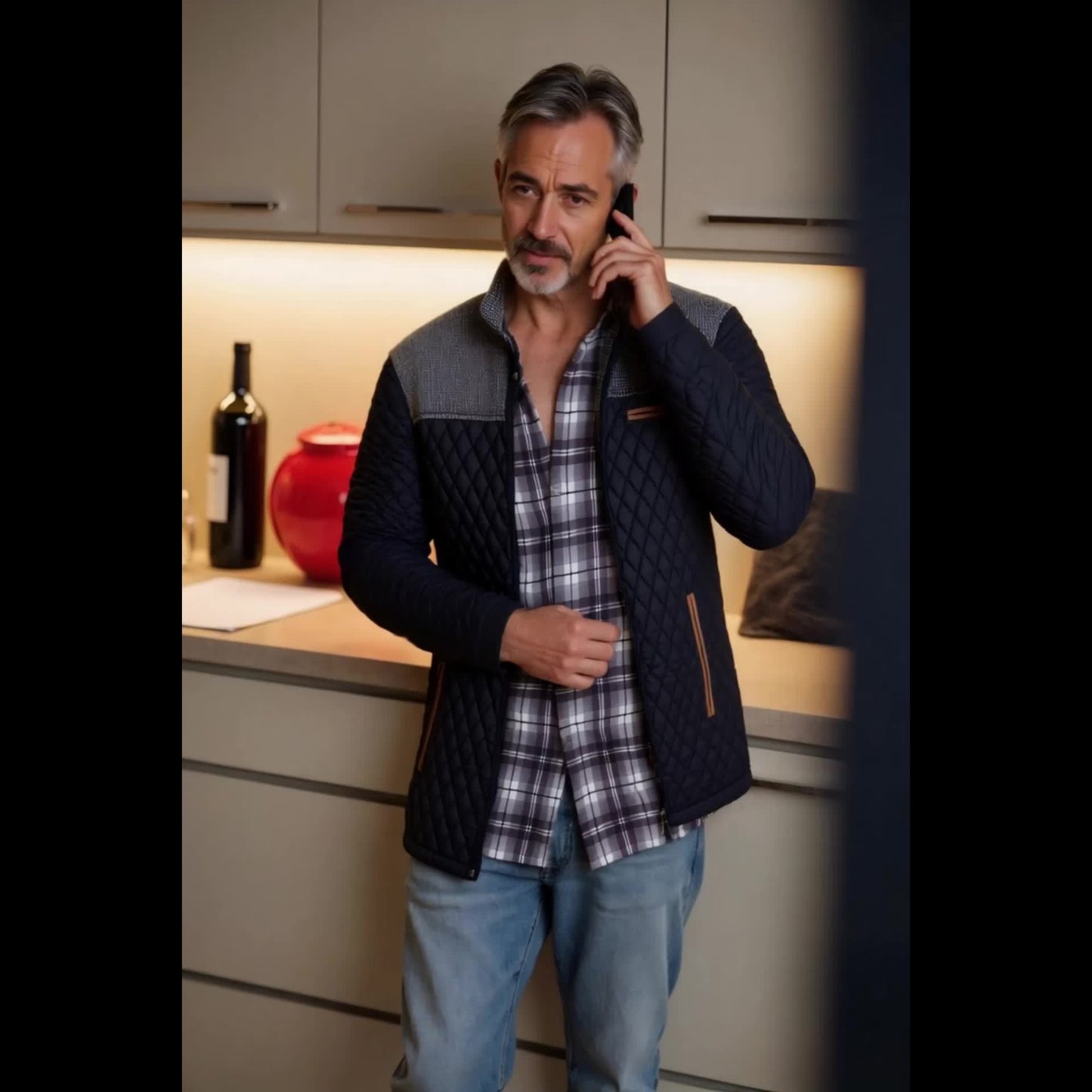 Herrjacka med vaddering och lampvikt – Värmande bekvämlighet och modern vardagsstil