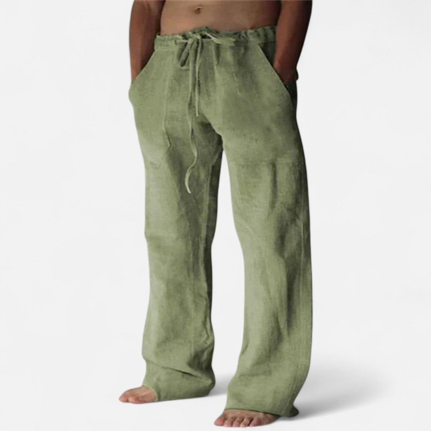 Solorfit | Linnebyxor med vida ben för män