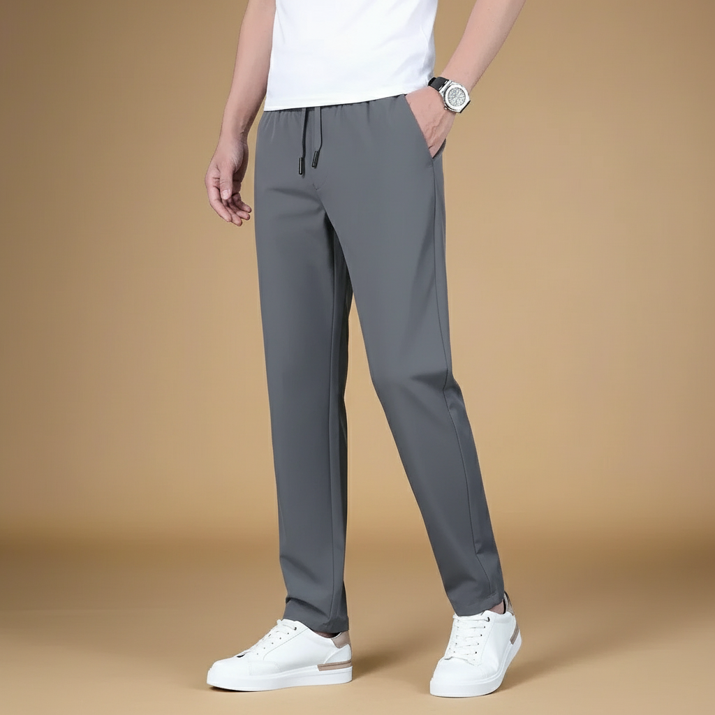 Novant Tech Pants for Men | Trendy Stretch Pants with Drawstring | Slim Fit