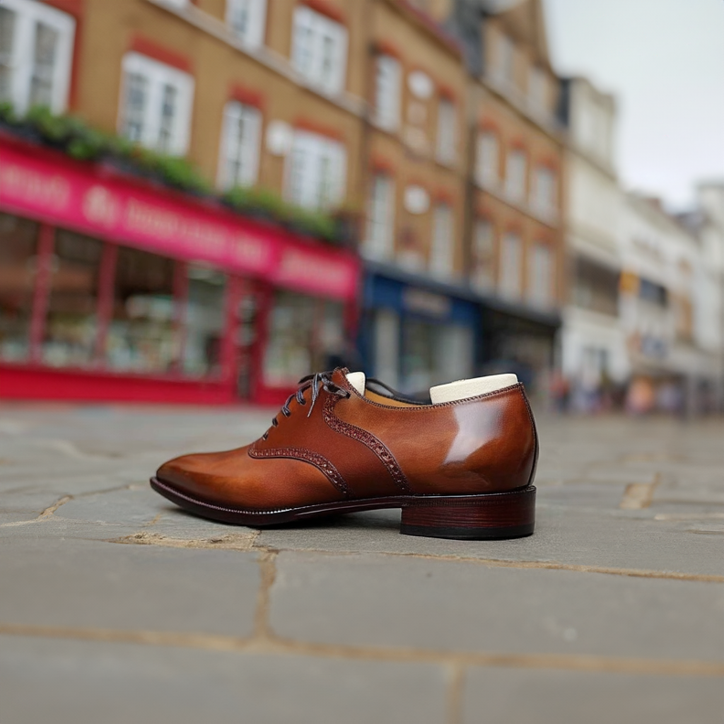 Herrskor i läder Elowen italienska brogues Oxford – Herrars klassiska formella finskor