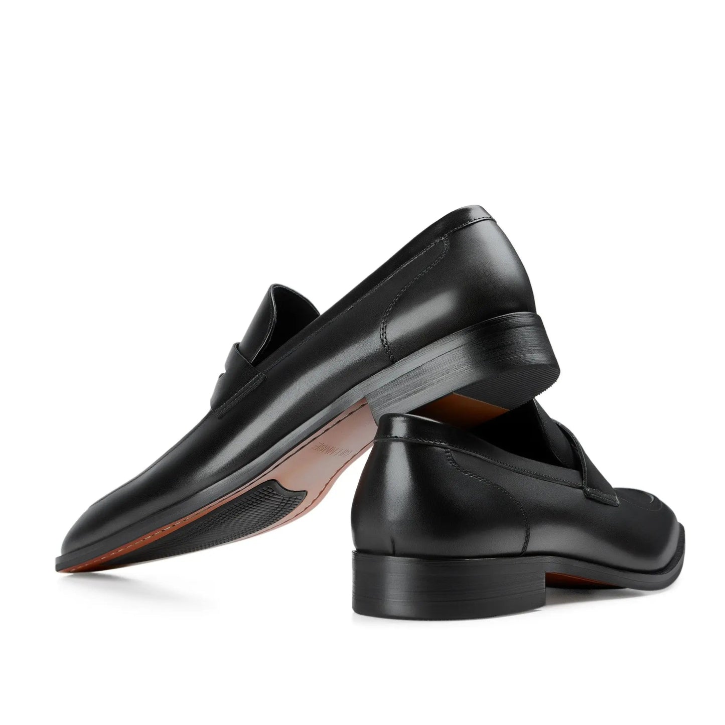 Läderpennskor för herrar med insteg