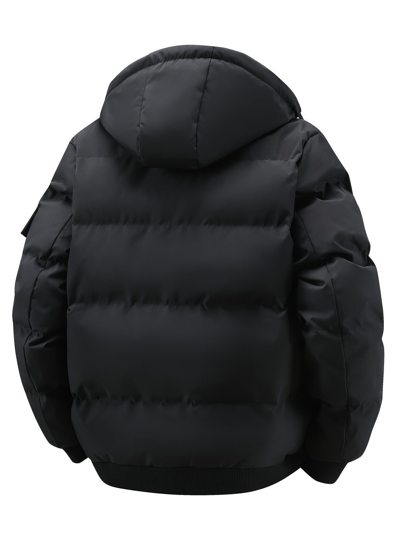 Herrjacka med huva för tuff vinter – slitstark ytterrock med hel dragkedja för kallt väder