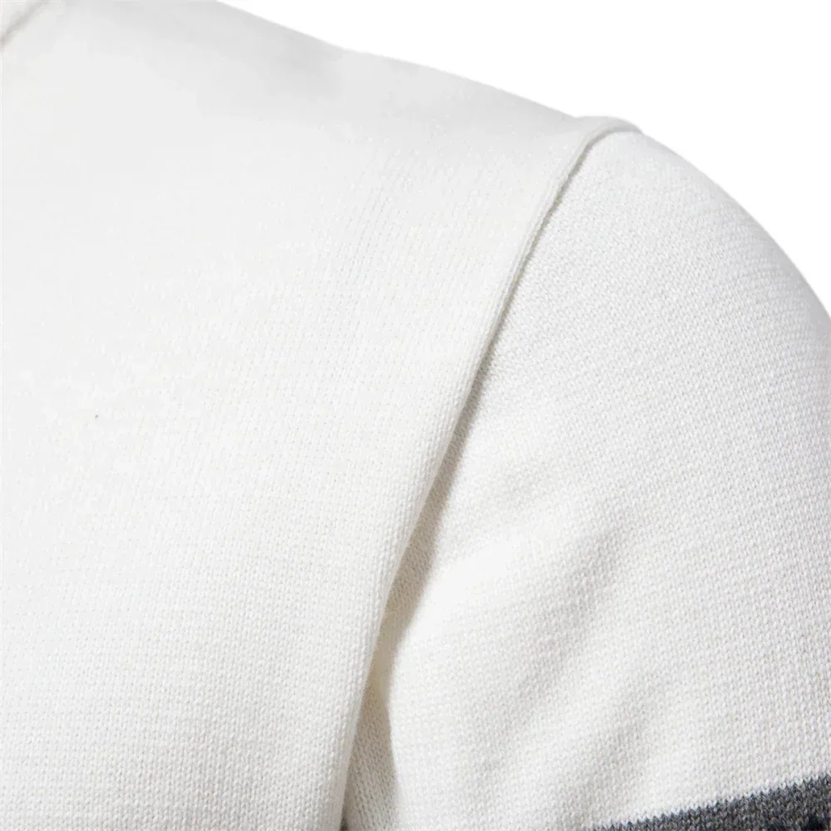 Chatsworth Herrtröja med kvartszipp i bomull – Fair Isle-stickning