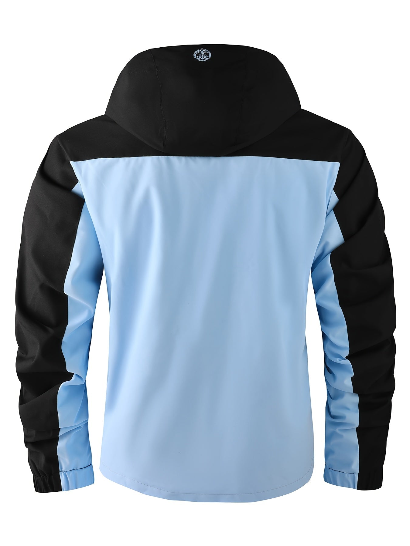 Herrjacka med hel dragkedja, vindtät vadderad bomberjacka – kraftig modell med avtagbar huva