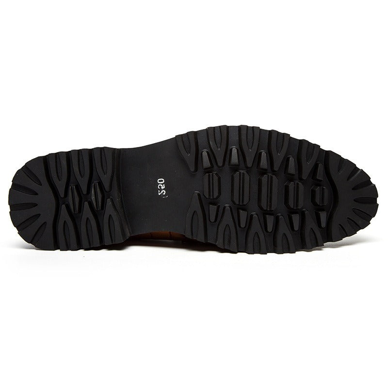 Herrskor i svart läder med mönster för formella tillfällen