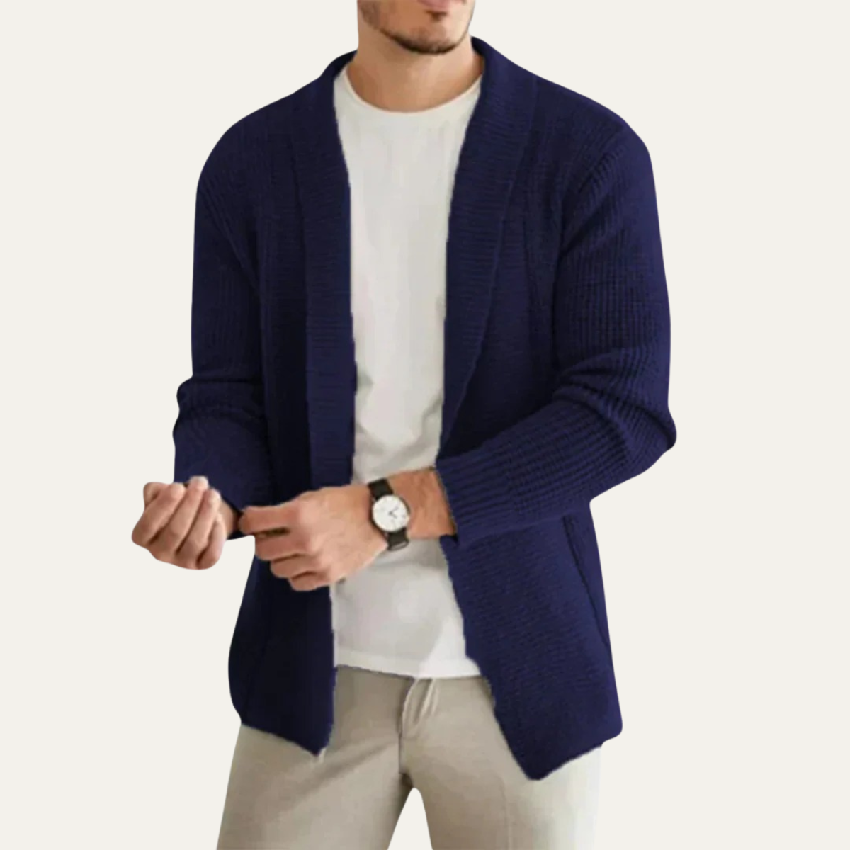 The Sherborne Men's Knitted Open Front Lampweight Cardigan