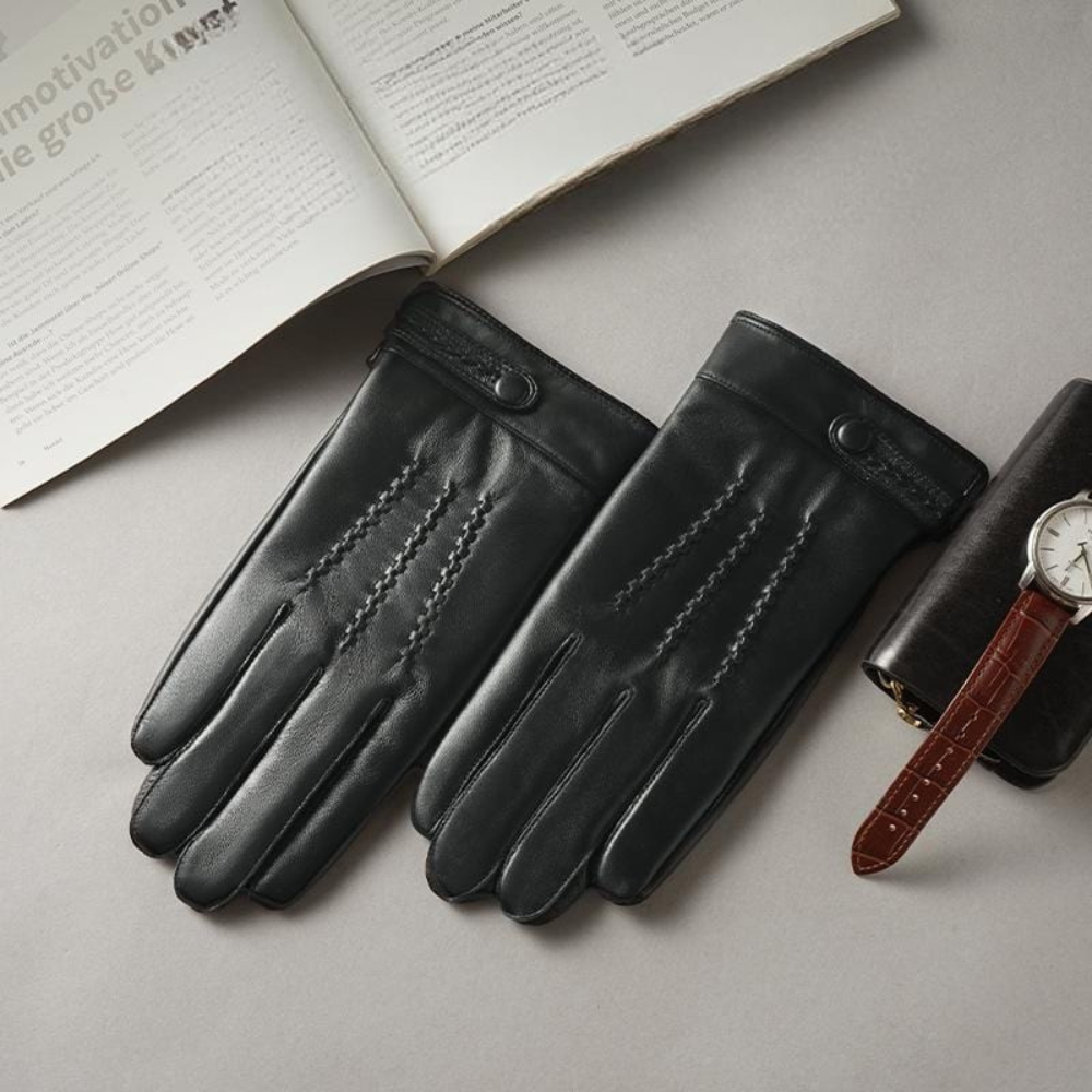 Men's Black Leather Gloves | Stylish