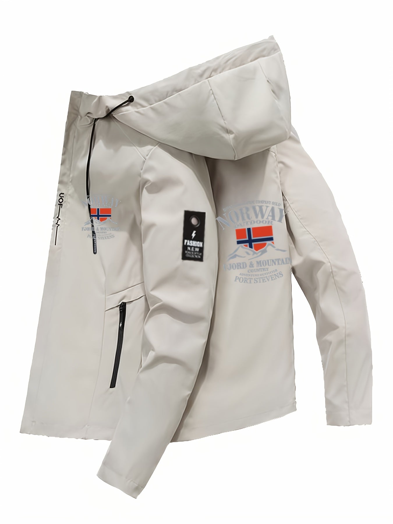 Men’s Norway Flag Hooded Jacket – Casual Spring & Autumn Outerwear