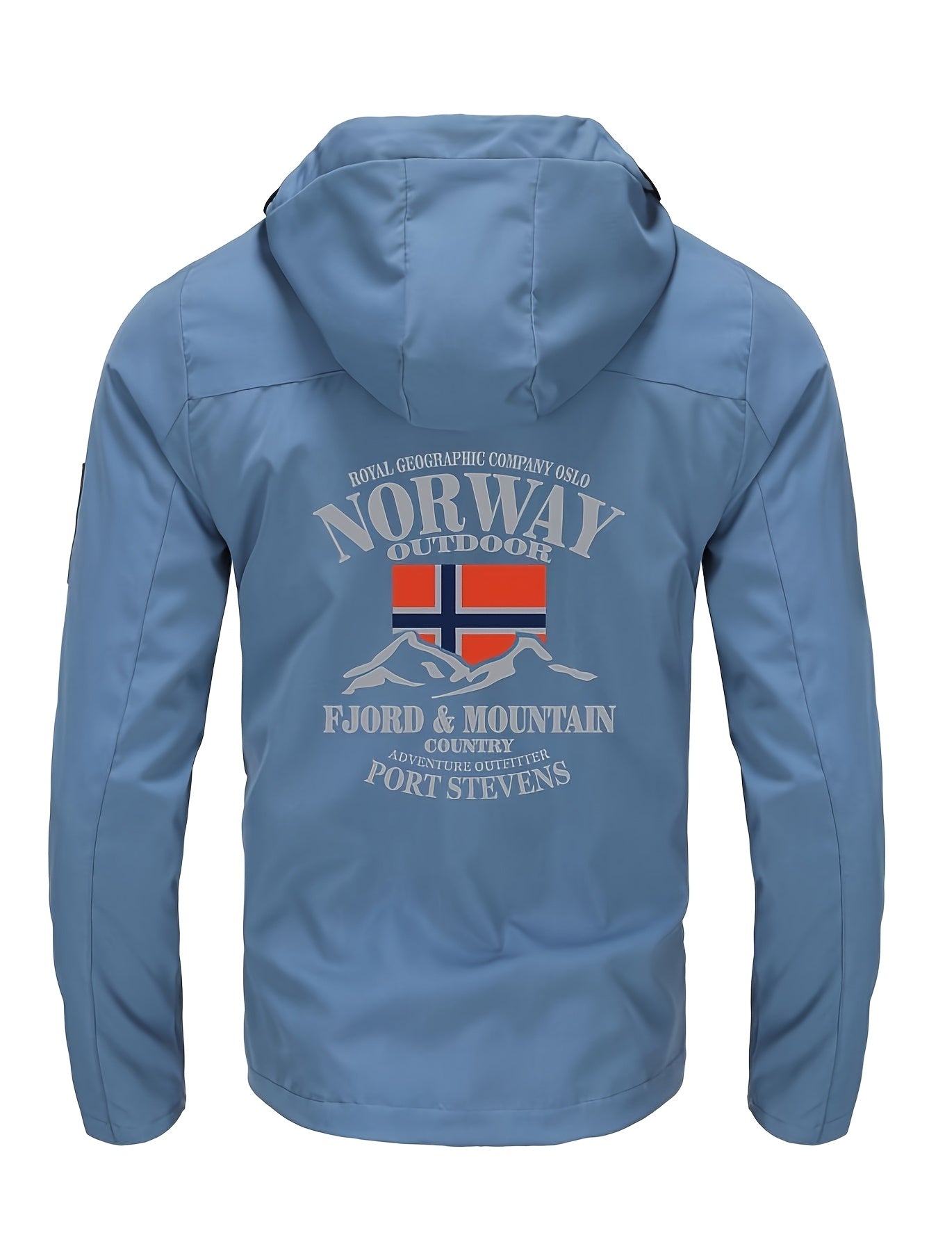 Men’s Norway Flag Hooded Jacket – Casual Spring & Autumn Outerwear