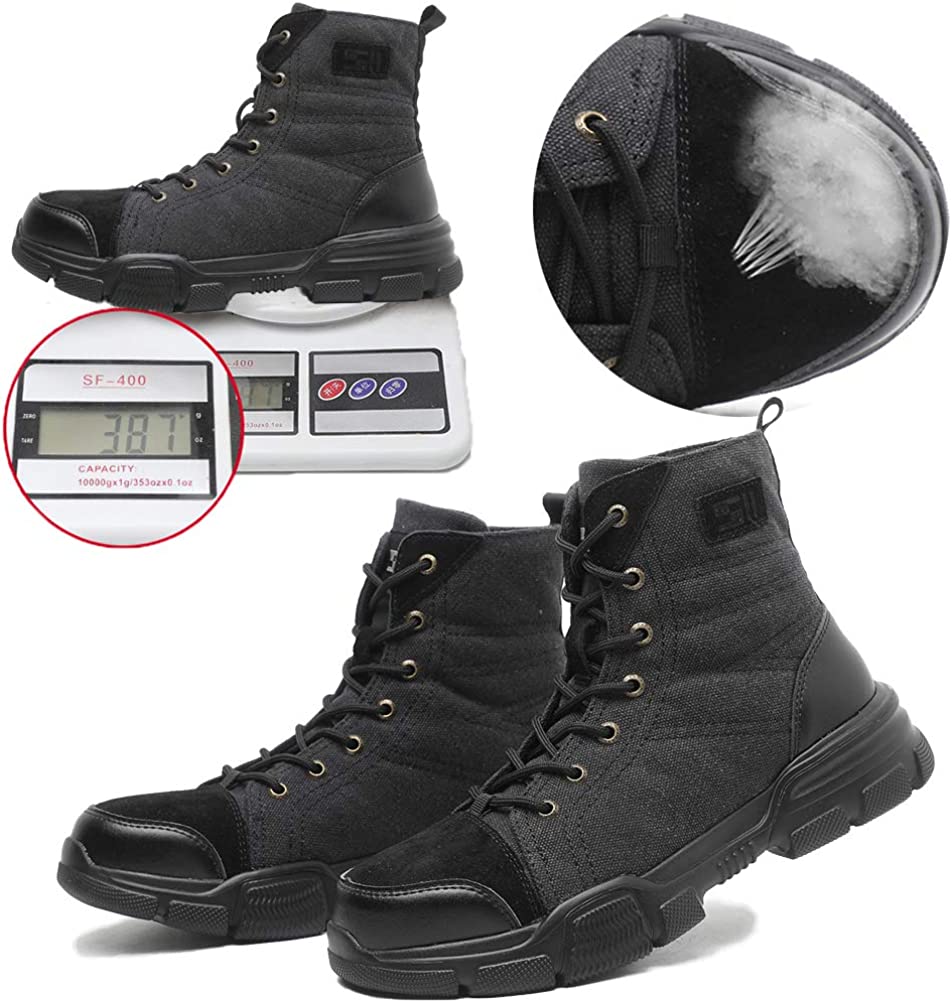 Herrars stålhättade militärskyddsstövlar – hållbara arbets- och taktiska skor | halkskyddsskydd