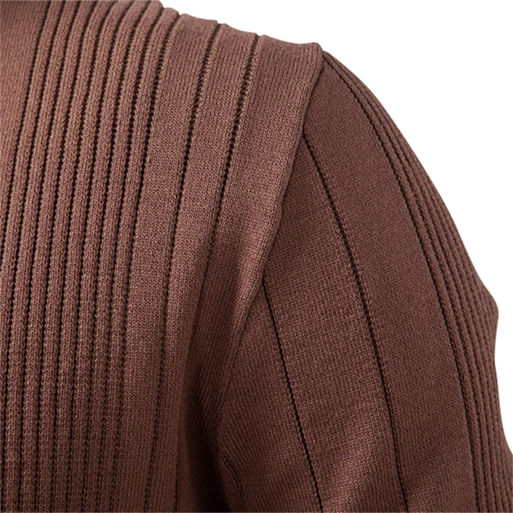 Langford Men Polo Knit Shirt Long Sleeve Button