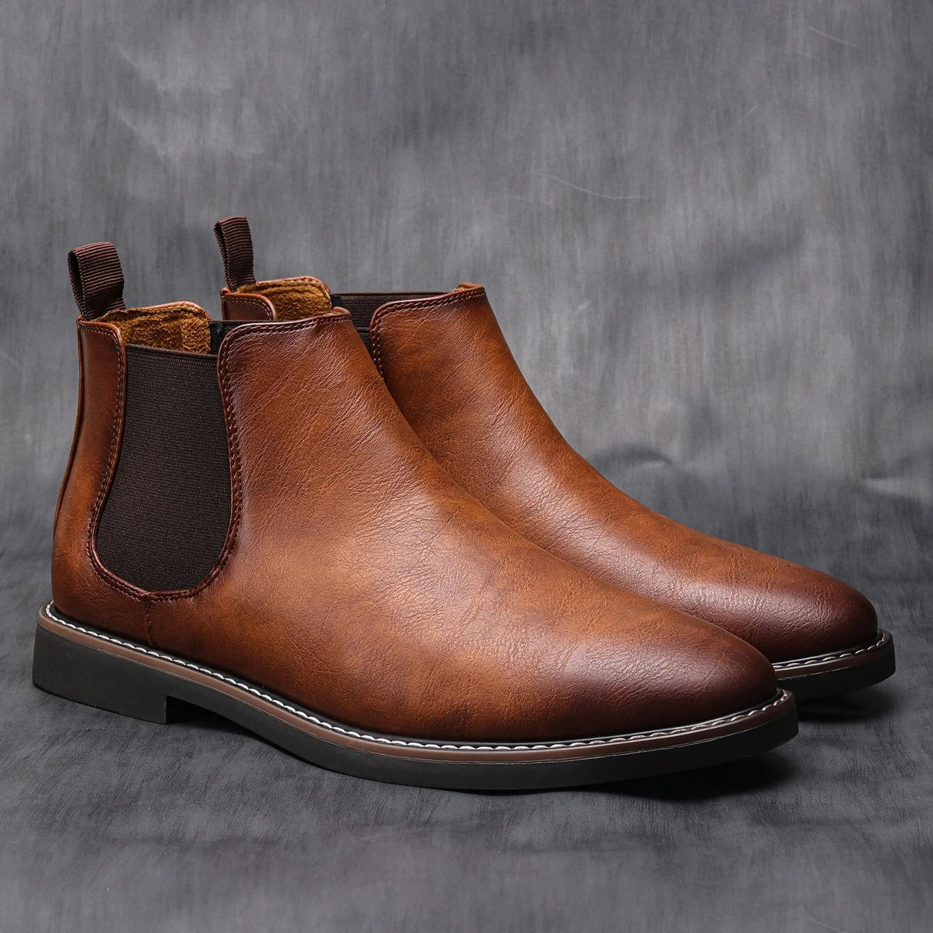 Tom Hollinger Men’s Chelsea Boots – Elegant Leather Slip-On Ankle Boots
