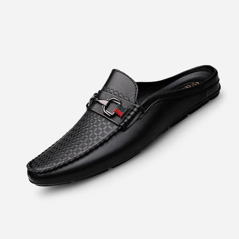 Men's Casual Breathable Leather Backless Mules