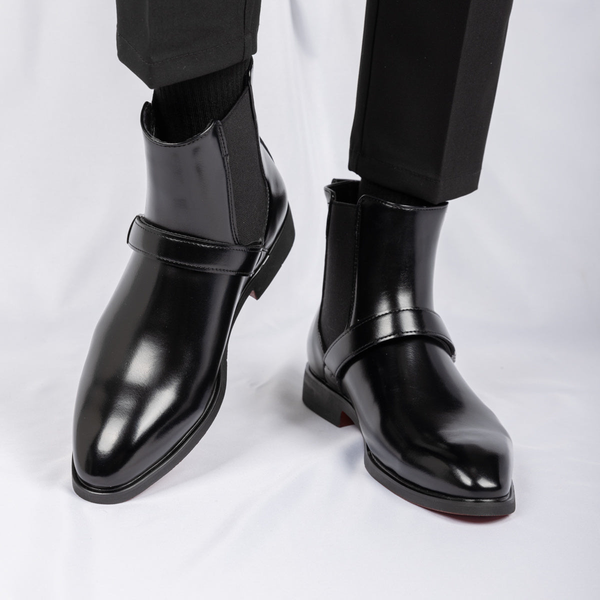 Men’s Chelsea Boots Red Sole – Sleek Pull-On Ankle Boot