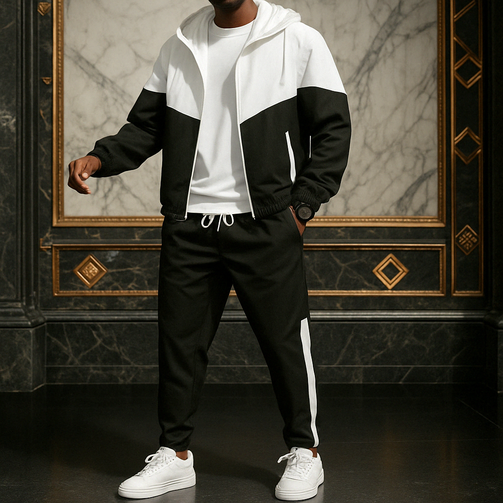 Vellaro Tvåfärgad Träningsdräkt – Modern Gatuplagg Bekvämlighet och Stil