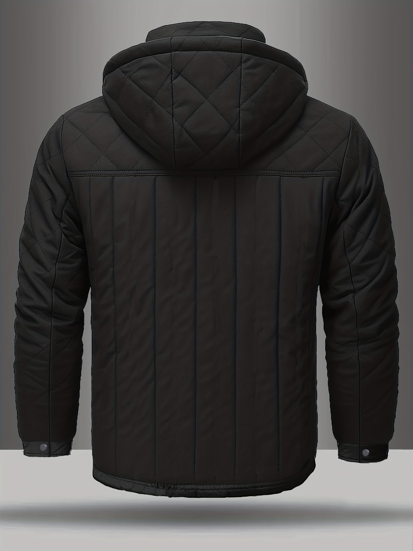 Herrens tungviktiga vinterjacka – termoisolerad huva för kallt väder