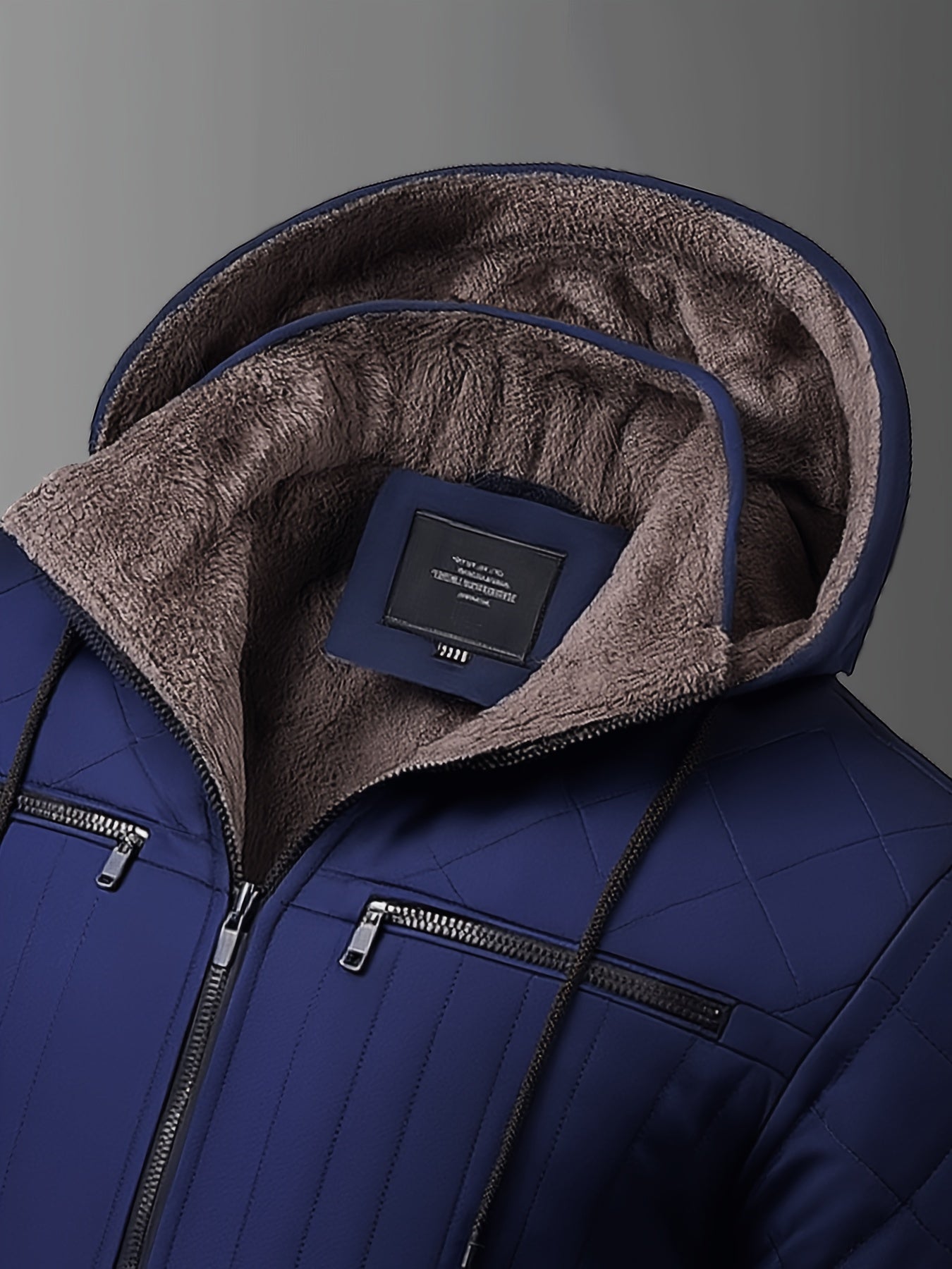 Herrens tungviktiga vinterjacka – termoisolerad huva för kallt väder