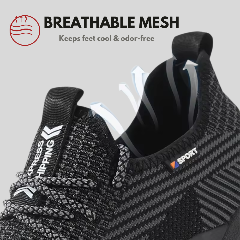 Men’s Lampweight Safety Shoes – Steel Toe Work Sneakers with Slip-Resistant Sole