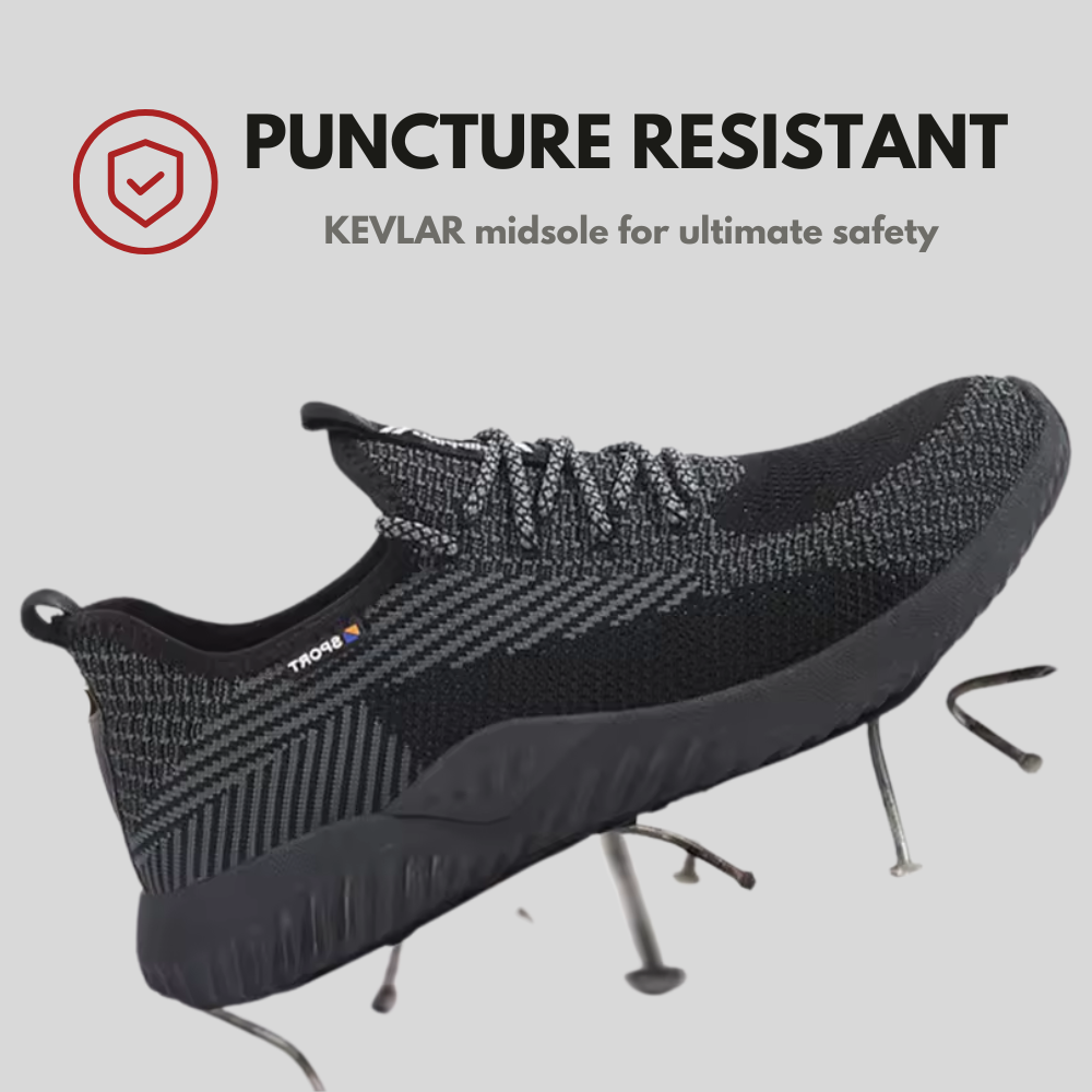 Men’s Lampweight Safety Shoes – Steel Toe Work Sneakers with Slip-Resistant Sole