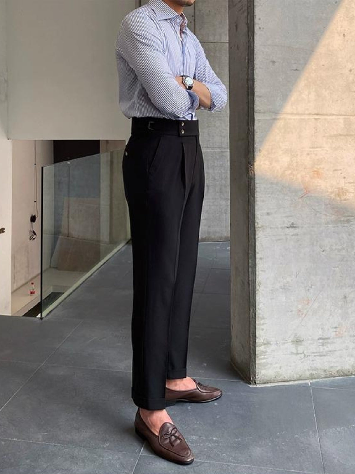 Old Money Herr Gurkha-byxor Tidlös Skräddarsy och Förfinad Bekvämlighet