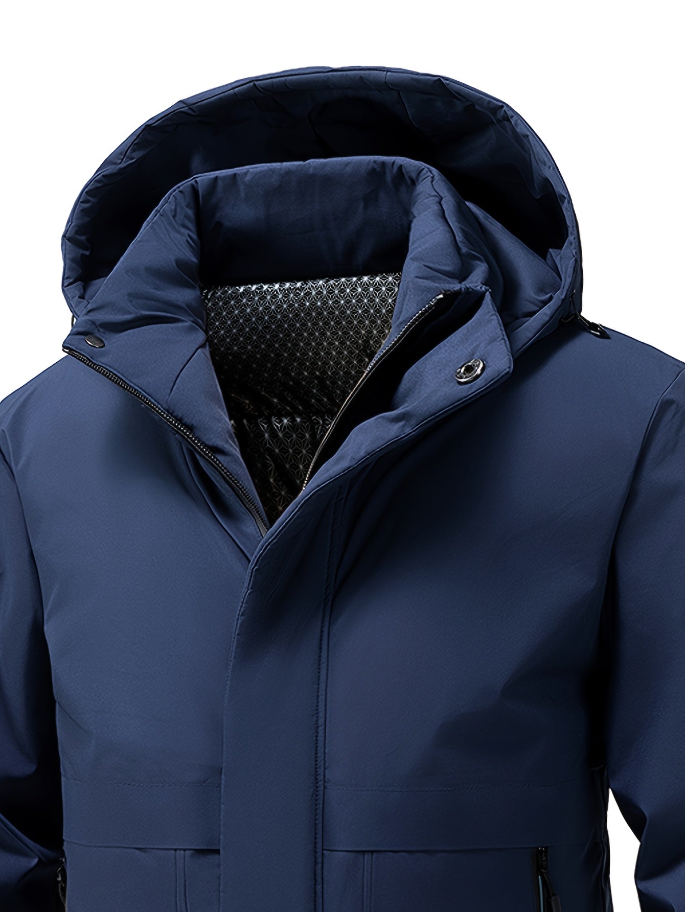 Herrens vadderade vinterjacka – tjock varm huva för vardagsbruk