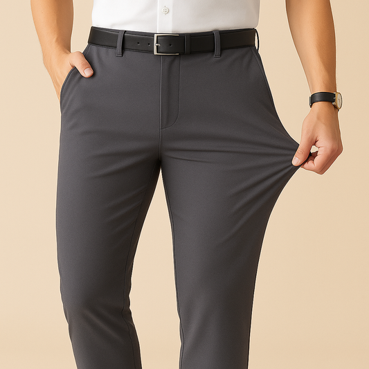Stretchy Fit Pleated Suit Men Chino Pants