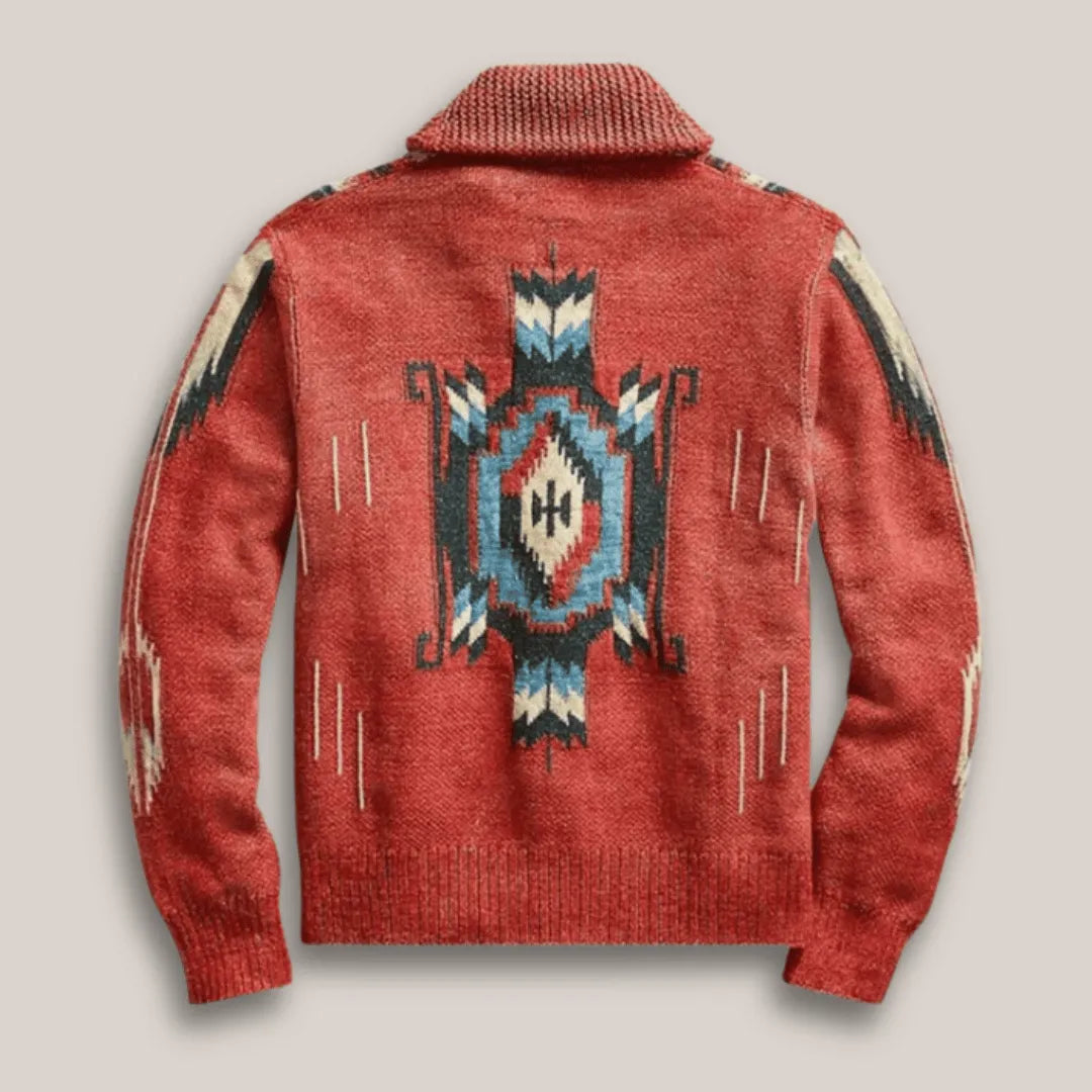 Frontier Weave Men Wool Cardigan