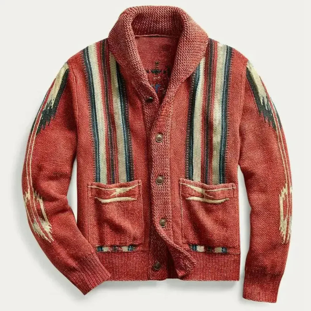 Frontier Weave Men Wool Cardigan