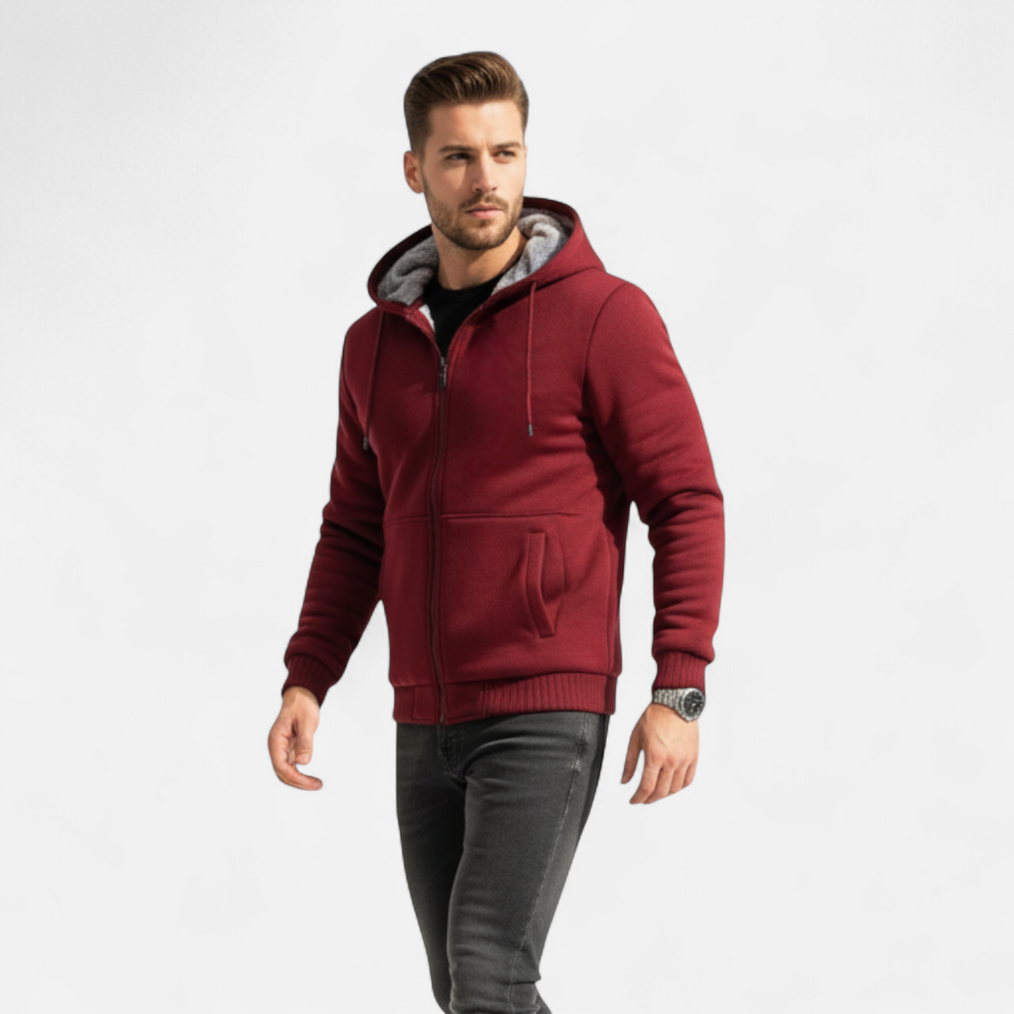 Men’s Ultra-Warm Sherpa Fleece Hoodie – Thick, Soft & Winter Ready