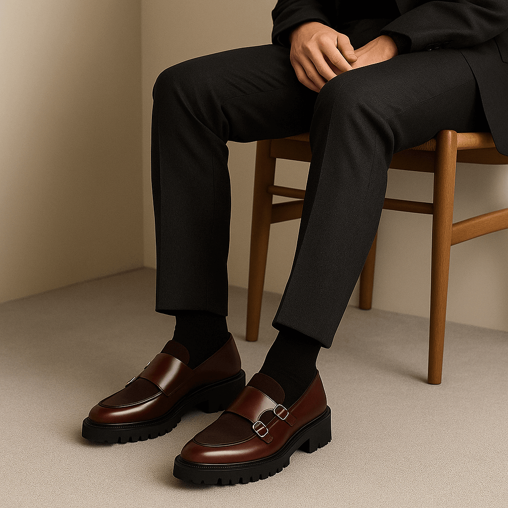 Giviny | Valemont Monk Strap Casual Leather Loafers