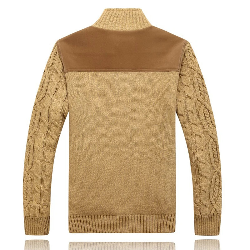 Warm Fleece Men Knitted Button Cardigan