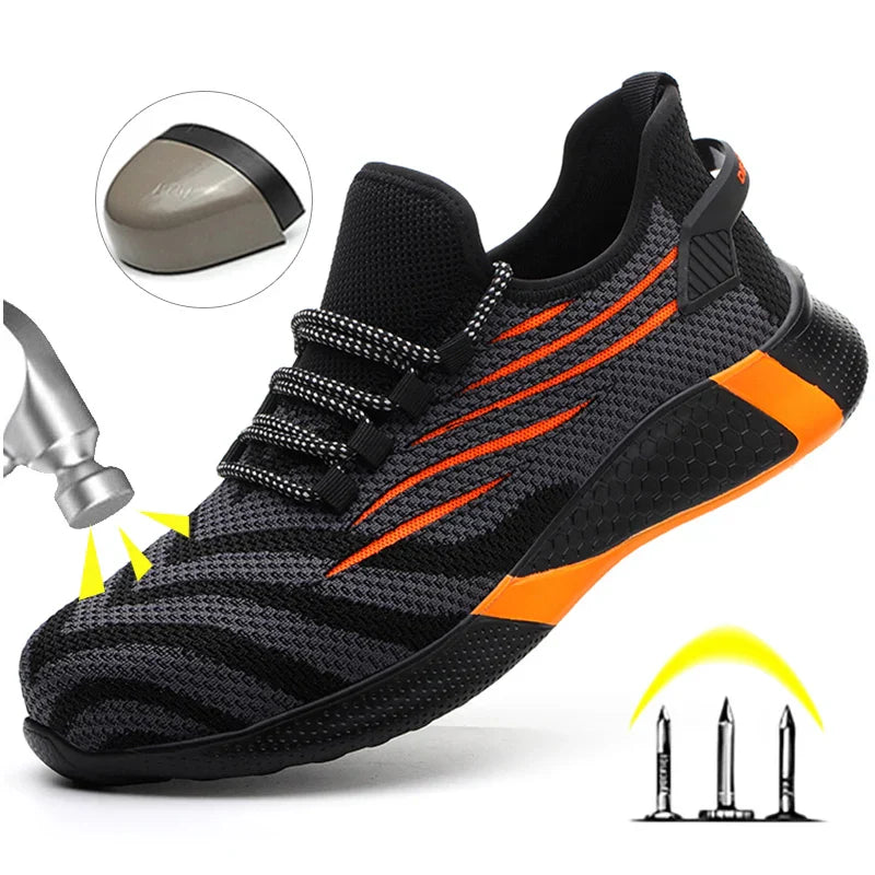 Men’s Lampweight Safety Shoes – Sporty Steel Toe Work Sneakers
