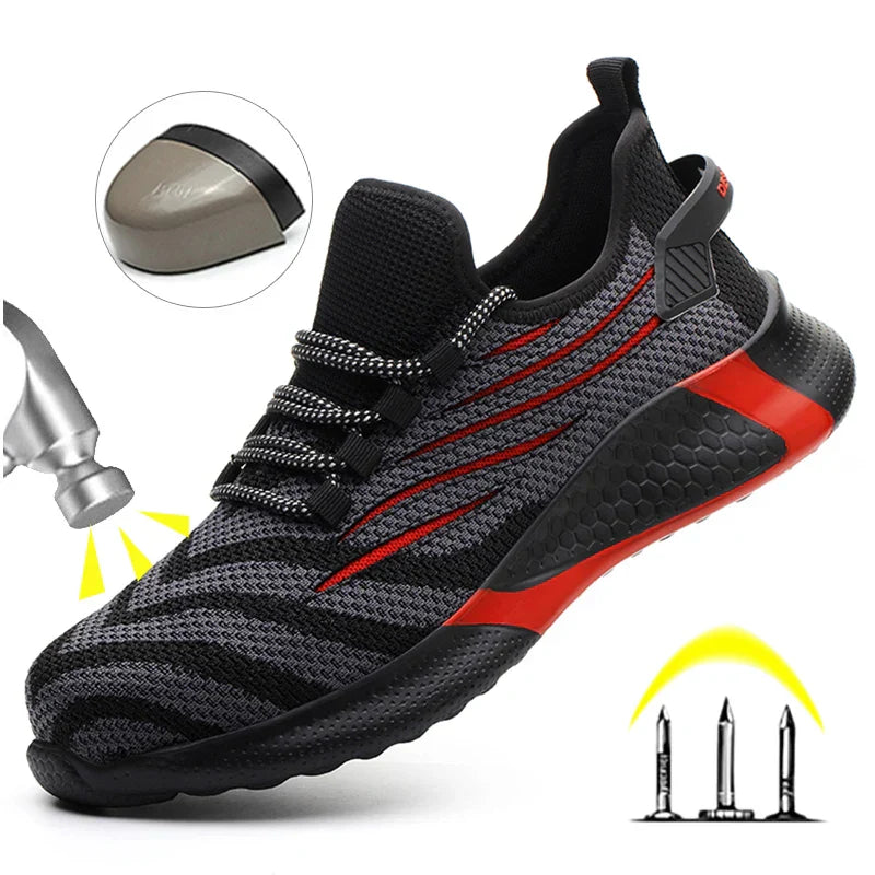 Men’s Lampweight Safety Shoes – Sporty Steel Toe Work Sneakers
