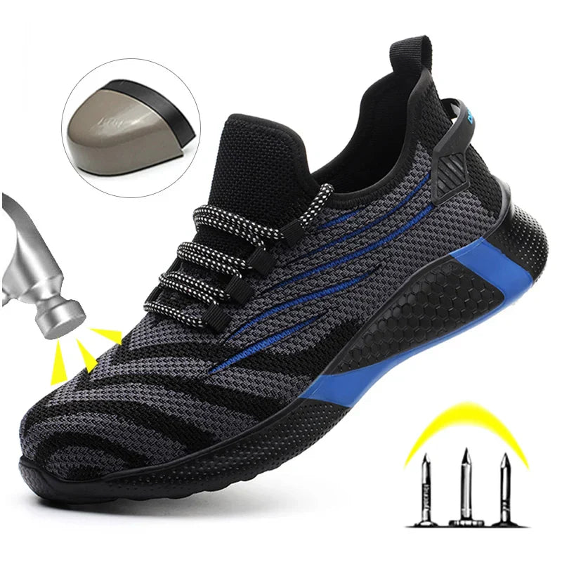 Men’s Lampweight Safety Shoes – Sporty Steel Toe Work Sneakers