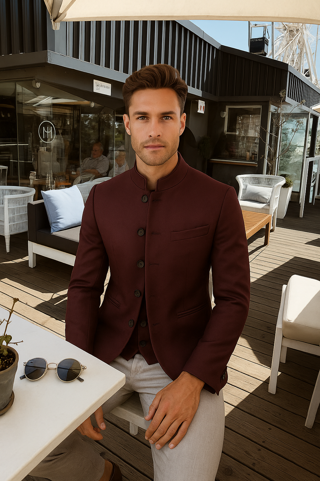 Lars – Elegant Raised Men Collar Button Blazer