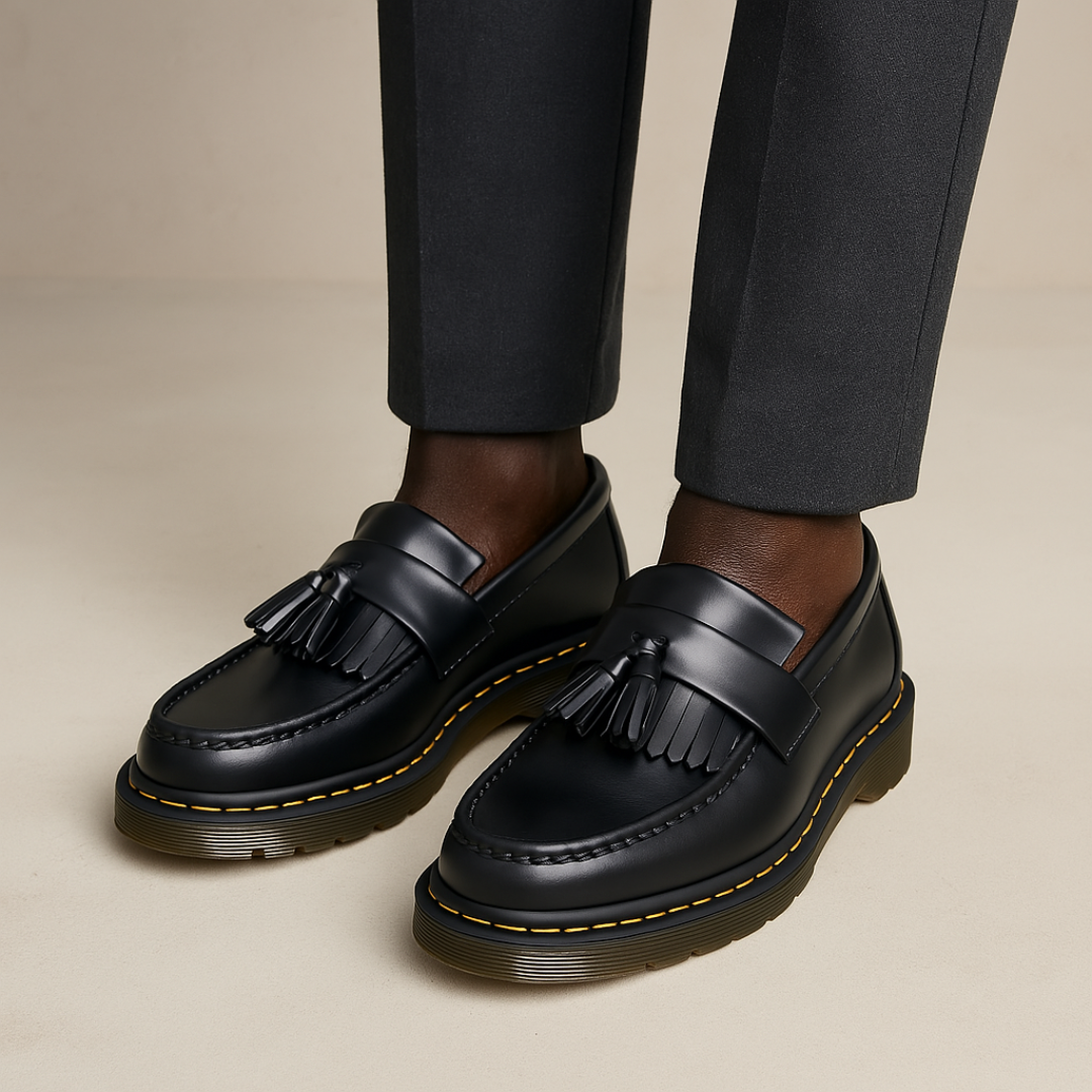 Men's Brown Leather Loafers with Tassel Detail – Comfortable Slip-On Loafer Shoes for Casual and Formal Wear