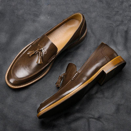 Men’s Luxury Italian Leather Loafers – Classic Slip-On Dress Shoe