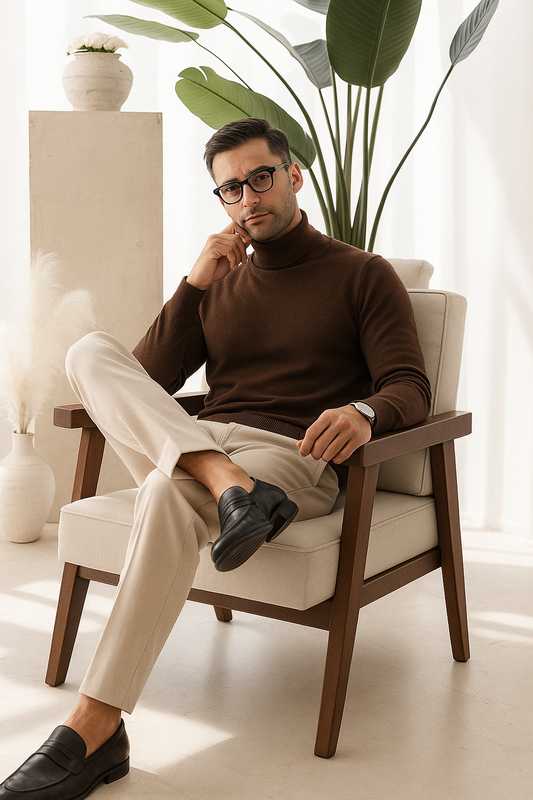 Noah – Lyxig herrtröja i vinterullblandning med polokrage