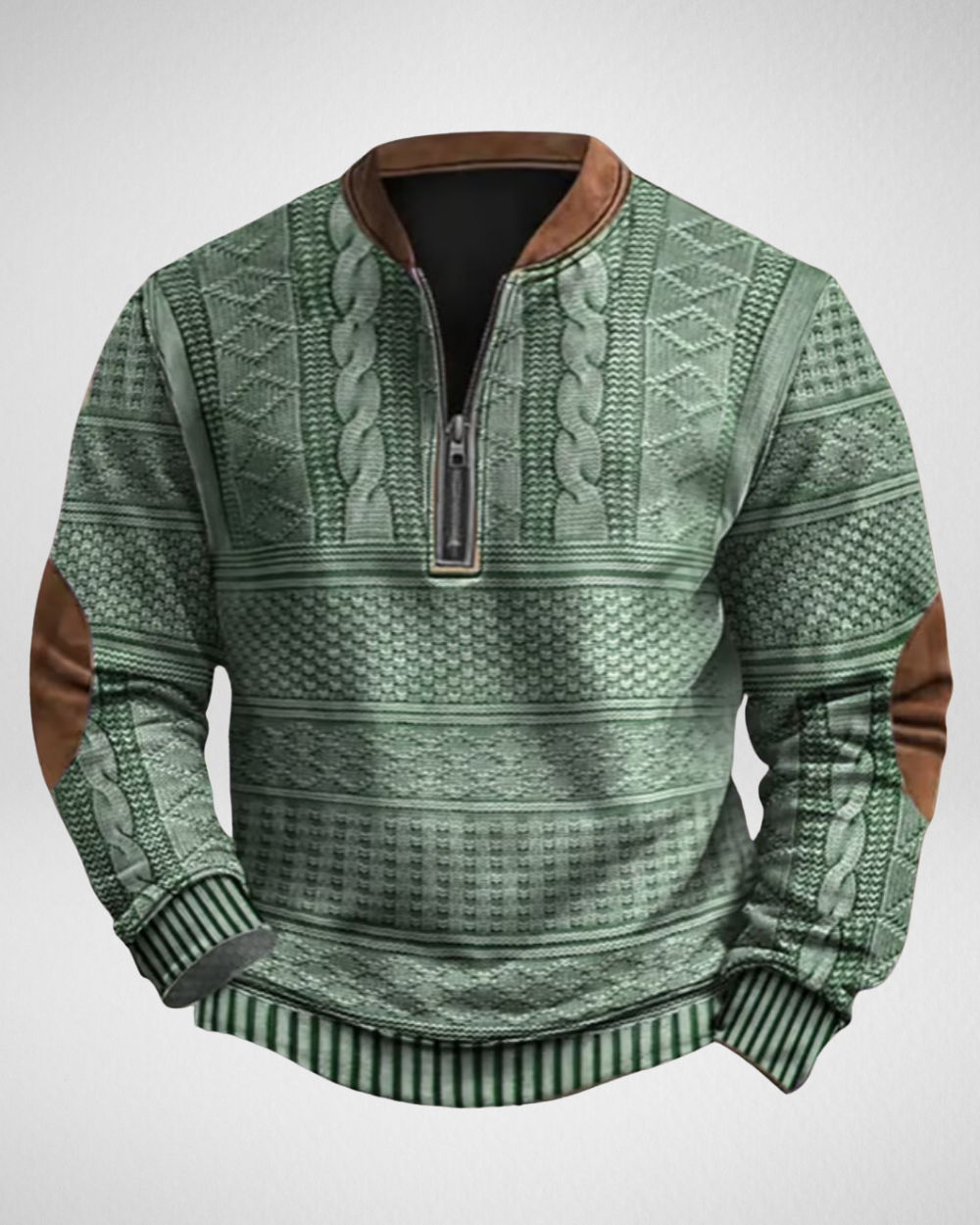 Herrtröja med halv dragkedja i stickat – Mjuk bekvämlighet för vardagligt bruk