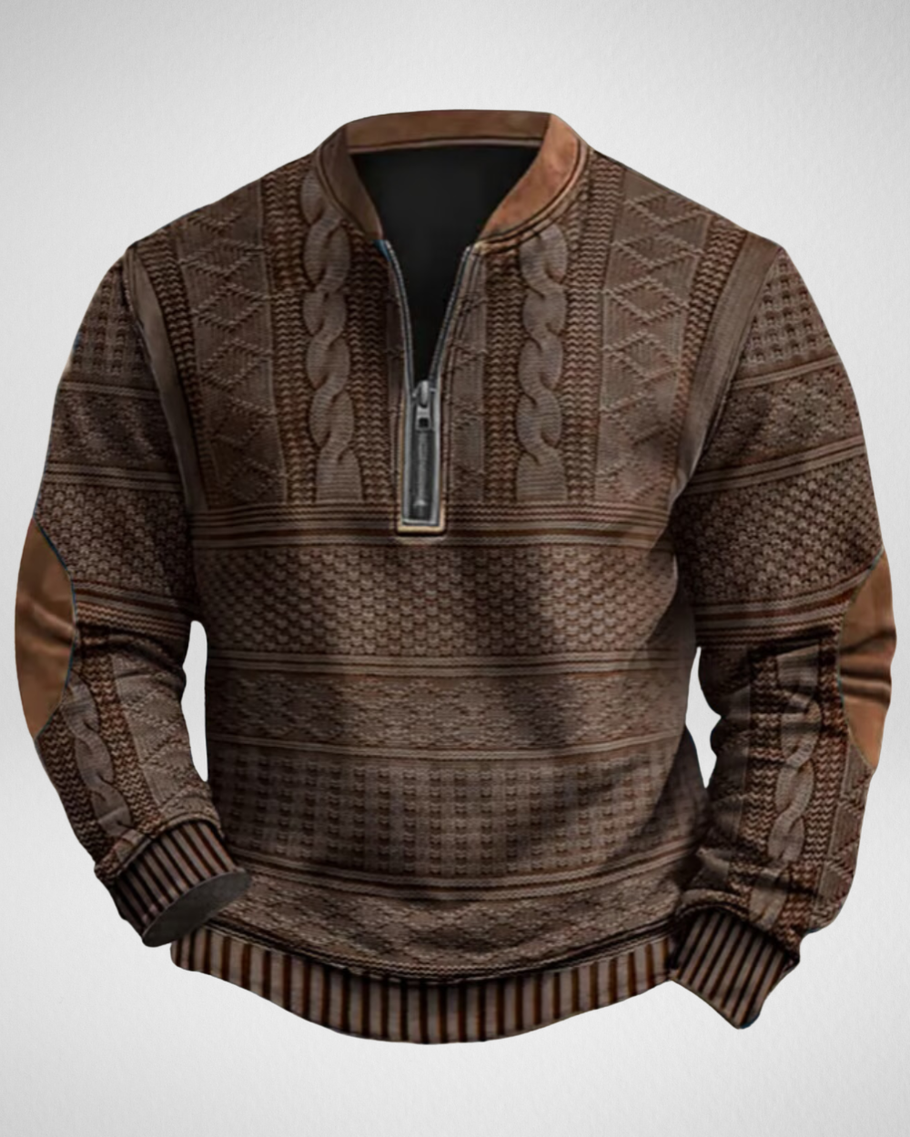 Herrtröja med halv dragkedja i stickat – Mjuk bekvämlighet för vardagligt bruk