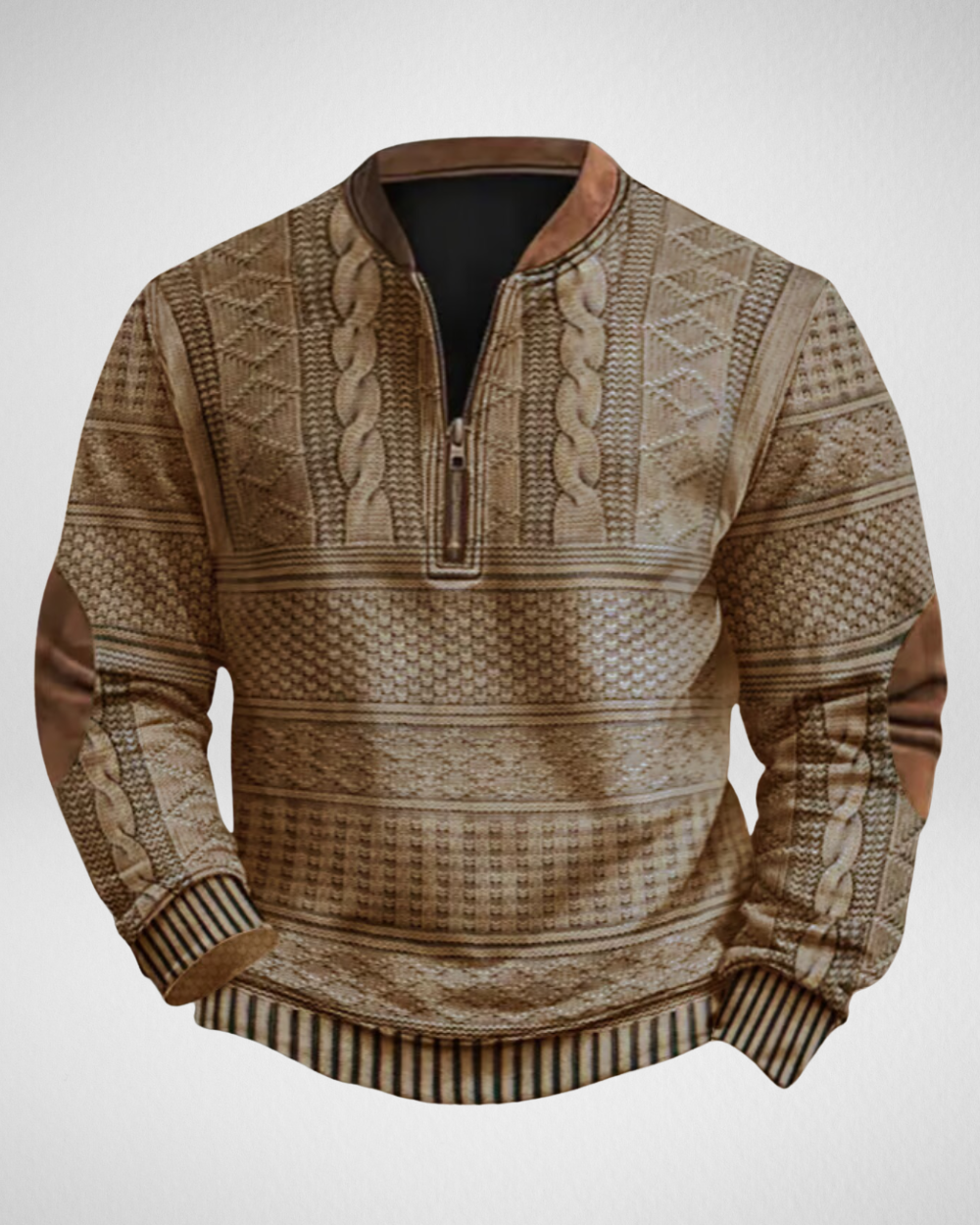 Herrtröja med halv dragkedja i stickat – Mjuk bekvämlighet för vardagligt bruk