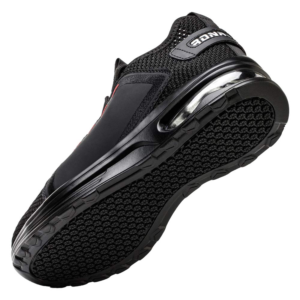 Luna Black Safety Shoes – Men’s Lampweight Steel Toe Work Sneakers with Slip-Resistant Sole