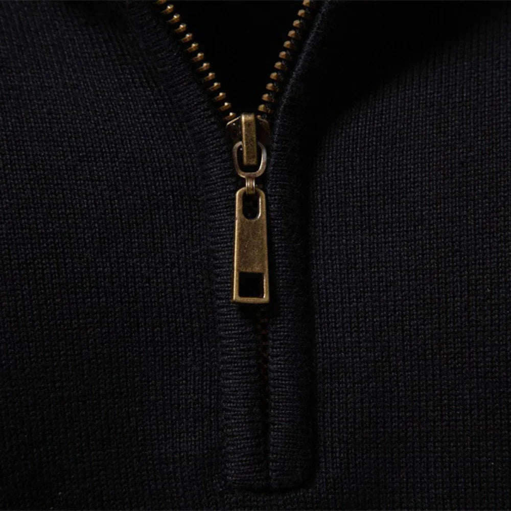 Durham Heritage Stripe Men Half Zip Sweater