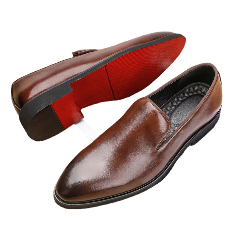 Red Bottom Classic Supportive Orthopedic Sole Leather Loafers