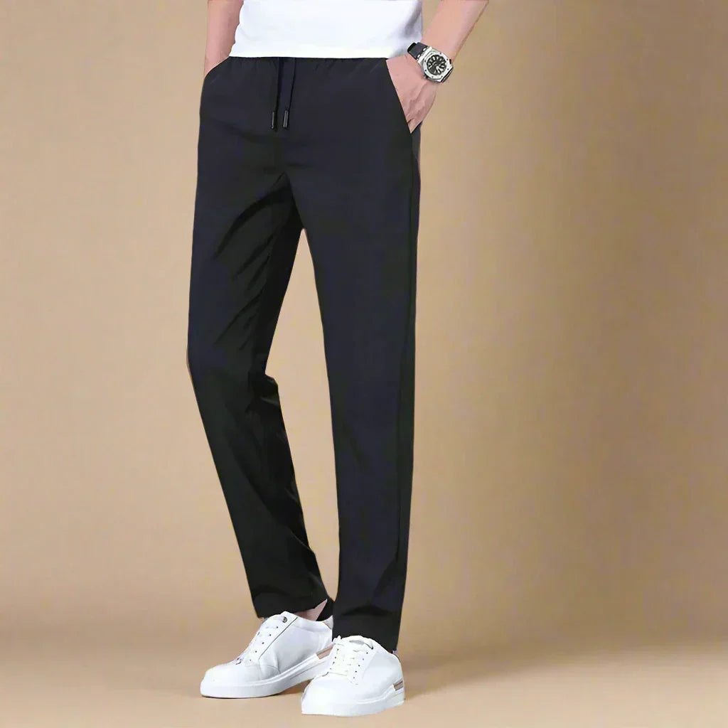 Novant Tech Pants for Men | Trendy Stretch Pants with Drawstring | Slim Fit