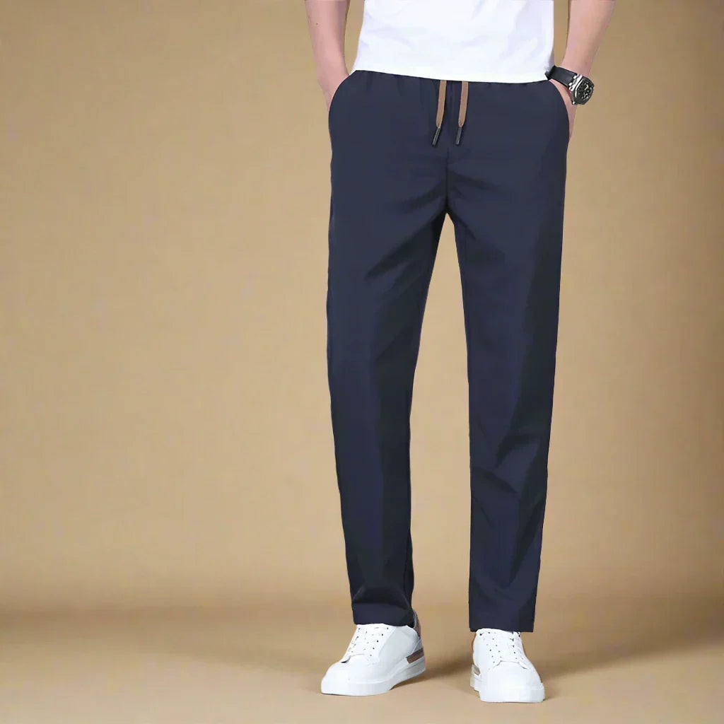 Novant Tech Pants for Men | Trendy Stretch Pants with Drawstring | Slim Fit