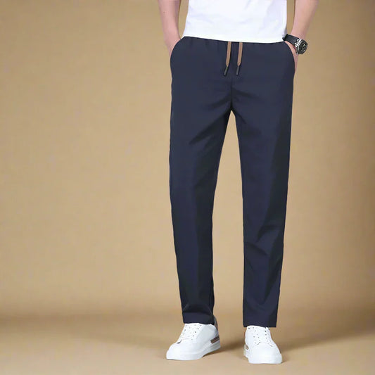 Novant Tech Pants for Men | Trendy Stretch Pants with Drawstring | Slim Fit