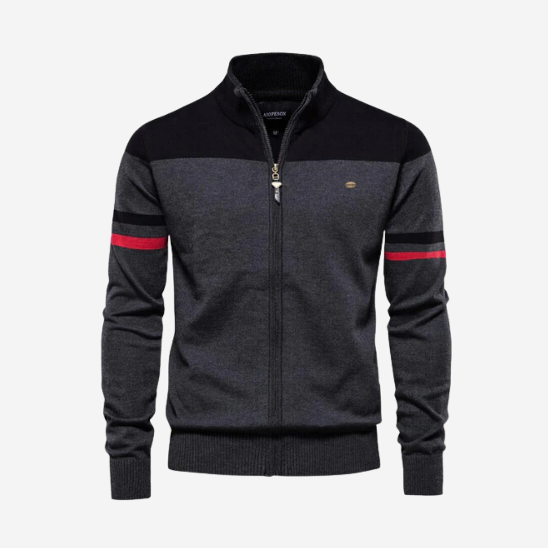 Tom Carter Men Complex Zip-Up Sweater