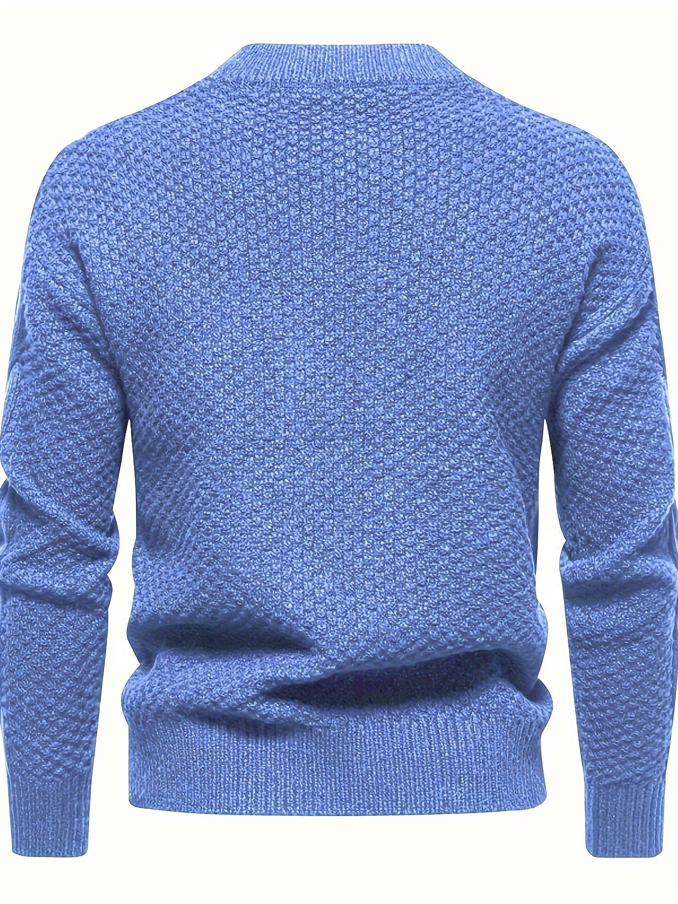 Men’s Solid Knit Sweater – Casual Breathable Crew Neck Long Sleeve