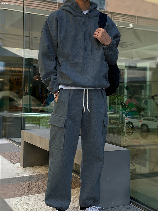 Men's Two Piece Tracksuit Basic Streetwear Cargo